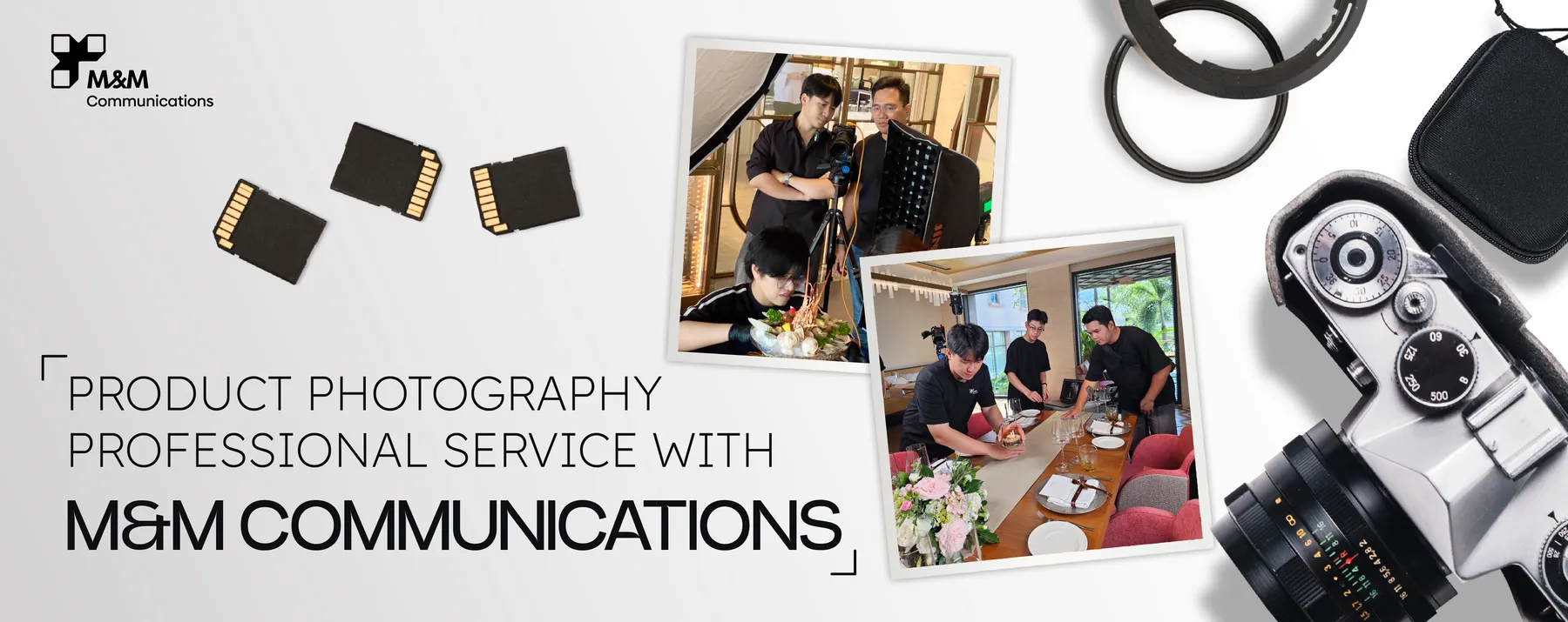 与 M&M 沟通公司合作，提供专业的商品摄影服务。
